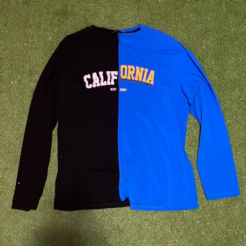 split black/blue california long sleeve size XL
